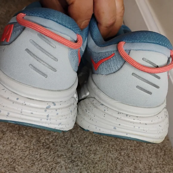 Hoka Athletic Shoes in Blue and Coral - Picture 4 of 10